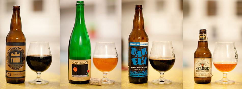 January 4th, 2012: Portsmouth Brewery - Portsmouth Kate The Great Cantillon - Fou' Foune  Midnight Sun - Bar Fly  Founders - Nemesis 2009